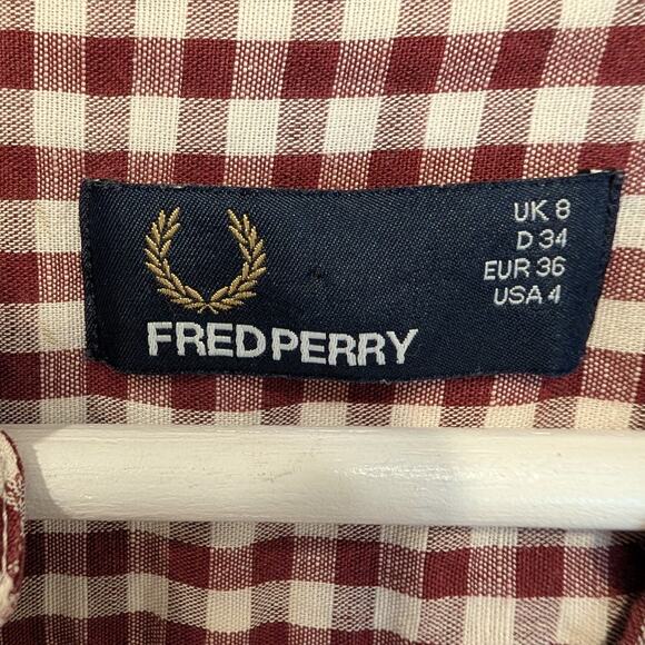 Fred Perry Tunic Blouse Buffalo Check Western Fall Classic Light Layer - Size 4 - Picture 5 of 7